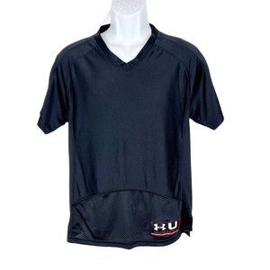 Under Armour Jersey Youth Medium Black Short Sleeve Heat Gear Activewear Athlete